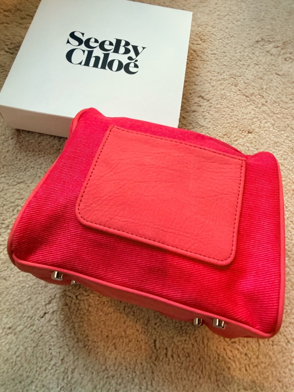 NIB SEE BY CHLOE Cosmetic Makeup Bag Pouch Red